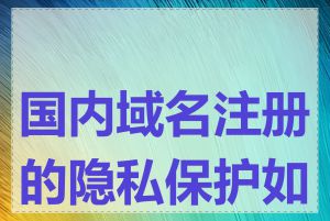 国内域名注册的隐私保护如何