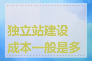 独立站建设成本一般是多少