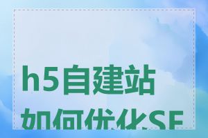 h5自建站如何优化SEO