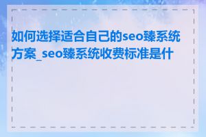 如何选择适合自己的seo臻系统方案_seo臻系统收费标准是什么