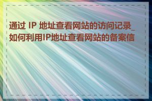 通过 IP 地址查看网站的访问记录_如何利用IP地址查看网站的备案信息