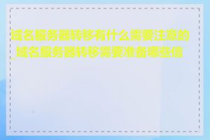 域名服务器转移有什么需要注意的_域名服务器转移需要准备哪些信息