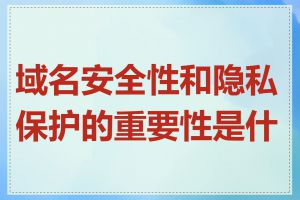 域名安全性和隐私保护的重要性是什么