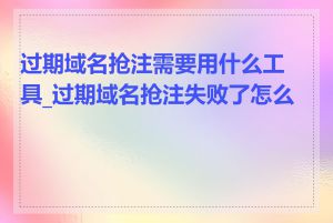 过期域名抢注需要用什么工具_过期域名抢注失败了怎么办