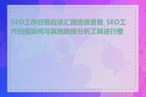 SEO工作日报应该汇报给谁查看_SEO工作日报如何与其他数据分析工具进行整合
