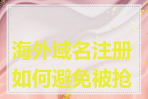 海外域名注册如何避免被抢注