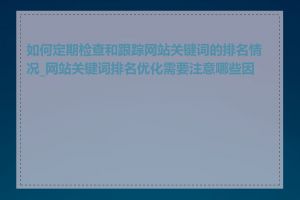 如何定期检查和跟踪网站关键词的排名情况_网站关键词排名优化需要注意哪些因素