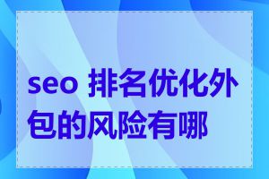 seo 排名优化外包的风险有哪些