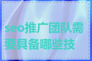 seo推广团队需要具备哪些技能