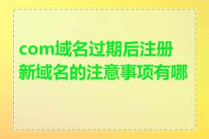 com域名过期后注册新域名的注意事项有哪些