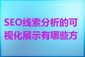 SEO线索分析的可视化展示有哪些方式