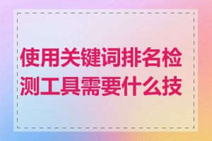 使用关键词排名检测工具需要什么技能