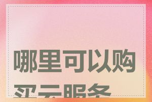 哪里可以购买云服务器