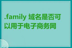 .family 域名是否可以用于电子商务网站