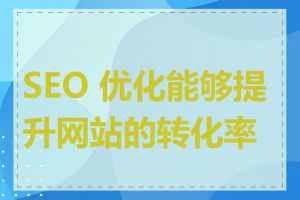 SEO 优化能够提升网站的转化率吗