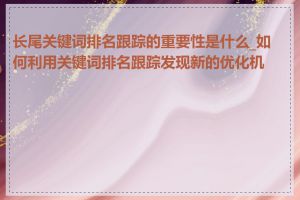 长尾关键词排名跟踪的重要性是什么_如何利用关键词排名跟踪发现新的优化机会