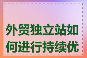 外贸独立站如何进行持续优化