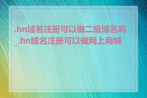 .hn域名注册可以做二级域名吗_.hn域名注册可以做网上商城吗