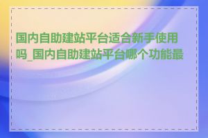 国内自助建站平台适合新手使用吗_国内自助建站平台哪个功能最全