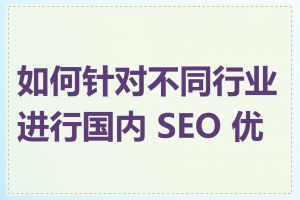 如何针对不同行业进行国内 SEO 优化