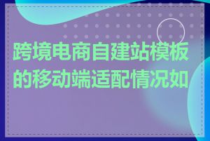 跨境电商自建站模板的移动端适配情况如何