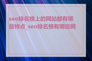seo排名榜上的网站都有哪些特点_seo排名榜有哪些网站