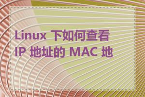Linux 下如何查看 IP 地址的 MAC 地址