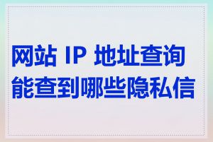 网站 IP 地址查询能查到哪些隐私信息