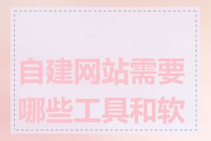 自建网站需要哪些工具和软件
