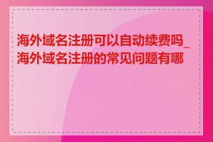 海外域名注册可以自动续费吗_海外域名注册的常见问题有哪些