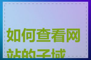 如何查看网站的子域名