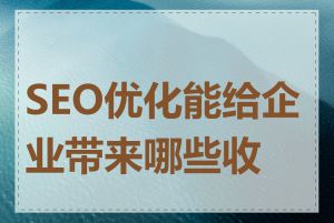 SEO优化能给企业带来哪些收益