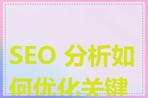 SEO 分析如何优化关键词