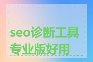 seo诊断工具专业版好用吗