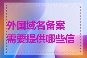 外国域名备案需要提供哪些信息