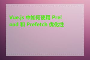 Vue.js 中如何使用 Preload 和 Prefetch 优化性能