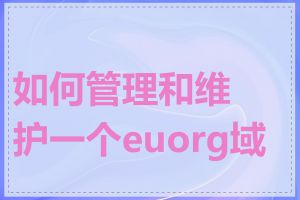 如何管理和维护一个euorg域名