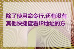 除了使用命令行,还有没有其他快捷查看IP地址的方式