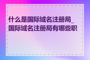 什么是国际域名注册局_国际域名注册局有哪些职责