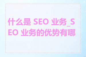 什么是 SEO 业务_SEO 业务的优势有哪些