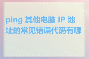 ping 其他电脑 IP 地址的常见错误代码有哪些