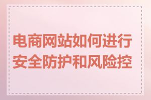 电商网站如何进行安全防护和风险控制