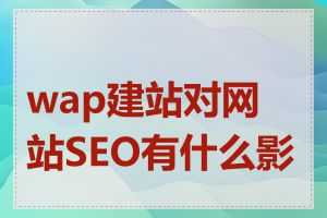 wap建站对网站SEO有什么影响