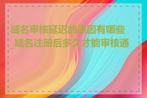 域名审核延迟的原因有哪些_域名注册后多久才能审核通过