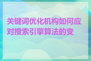 关键词优化机构如何应对搜索引擎算法的变化