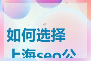 如何选择上海seo公司