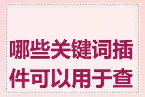 哪些关键词插件可以用于查询