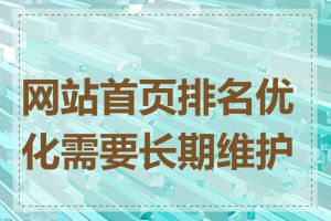 网站首页排名优化需要长期维护吗