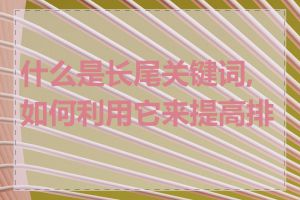 什么是长尾关键词,如何利用它来提高排名