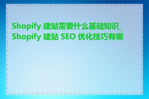 Shopify 建站需要什么基础知识_Shopify 建站 SEO 优化技巧有哪些